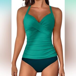 2/$35 NWT B2Prity-Teal Green Tankini swim- M